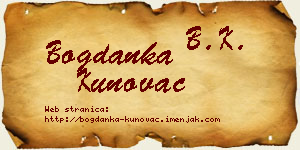 Bogdanka Kunovac vizit kartica